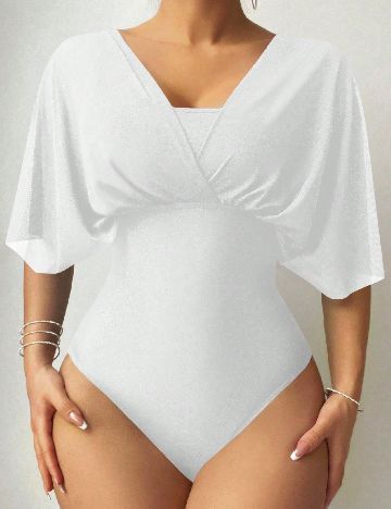 Costum de baie SHEIN, alb
