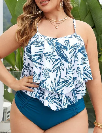 Costum de baie SHEIN CURVE, alb/negru