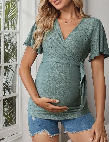 Bluza SHEIN Maternity, verde