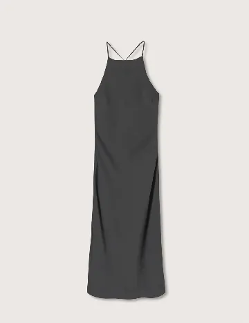 Rochie medie Mango, gri inchis