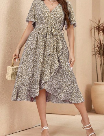 Rochie medie SHEIN CURVE, maro
