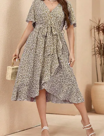 Rochie medie SHEIN CURVE, maro