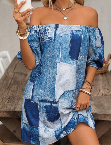 Rochie scurta SHEIN, albastru