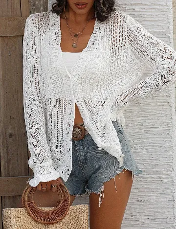 Cardigan SHEIN, alb