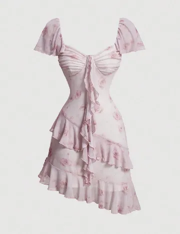 Rochie scurta SHEIN, roz pal