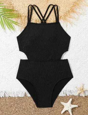 Costum de baie Shein Kids, negru Negru