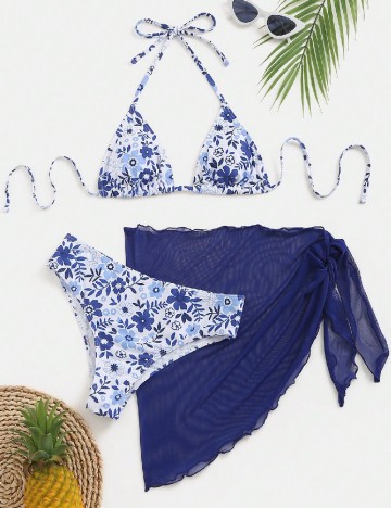 Costum de baie SHEIN, albastru