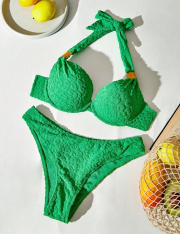 Costum de baie SHEIN, verde