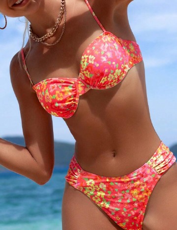 Costum de baie SHEIN, floral print