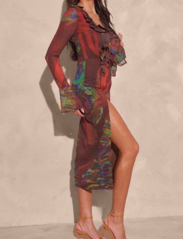 Rochie medie PRETTYLITTLETHING, maro