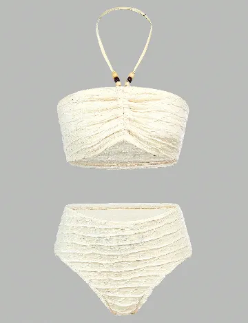 Costum de baie Shein Kids, crem
