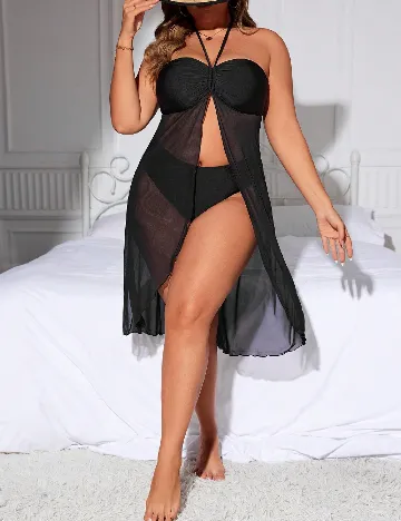 Compleu De Plaja SHEIN CURVE, negru