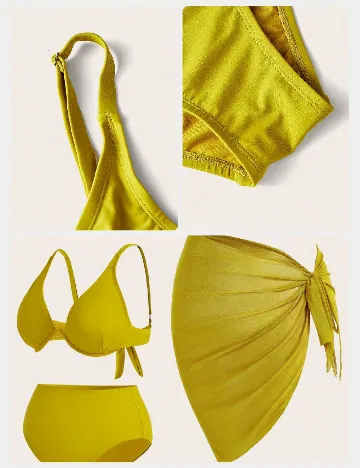 Costum de baie SHEIN CURVE, verde olive