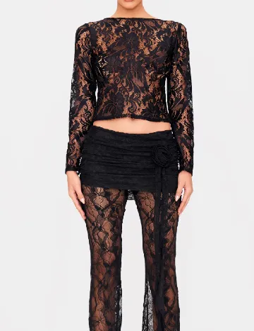 Top PRETTYLITTLETHING, negru