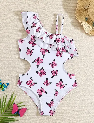 Costum de baie Shein Kids, alb Alb