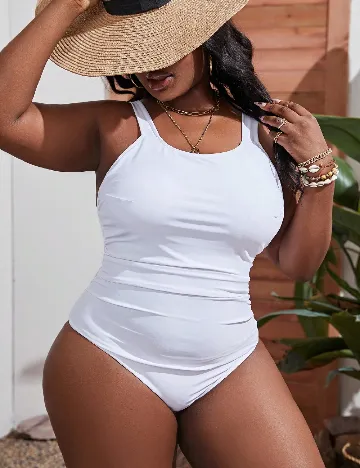 Costum de baie SHEIN CURVE, alb