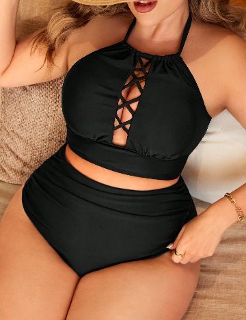Costum de baie SHEIN CURVE, negru
