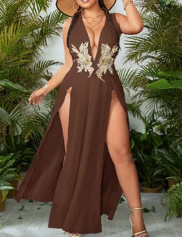 Rochie de plaja SHEIN CURVE, maro