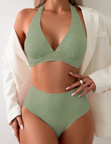 Costum de baie SHEIN, verde
