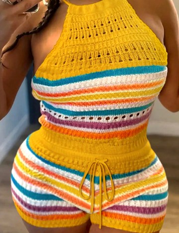 Salopeta SHEIN CURVE, mix culori