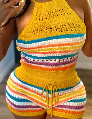 Salopeta SHEIN CURVE, mix culori