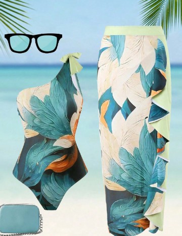 Costum de baie SHEIN CURVE, mix culori