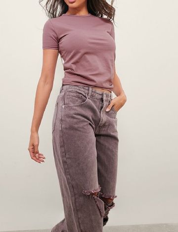 Tricou PRETTYLITTLETHING, roz pudra inchis