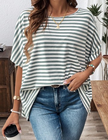 Bluza SHEIN, vede/alb
