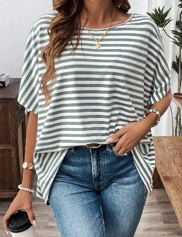 Bluza SHEIN, vede/alb