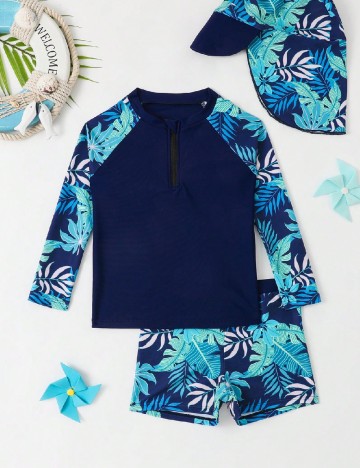 Costum de baie Shein Kids, albastru