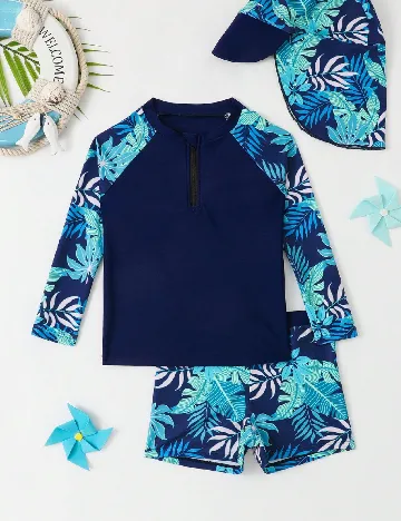 Costum de baie Shein Kids, albastru Albastru