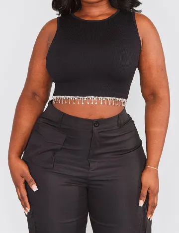 Top PRETTYLITTLETHING, negru
