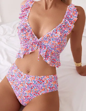 Costum de baie SHEIN, floral print Floral print