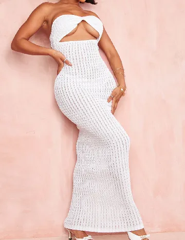 Rochie lunga PRETTYLITTLETHING, alb