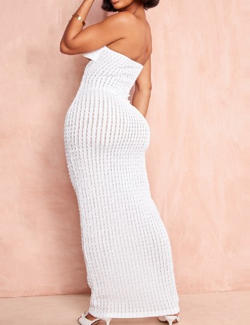 Rochie lunga PRETTYLITTLETHING, alb