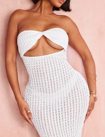 Rochie lunga PRETTYLITTLETHING, alb