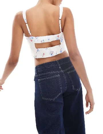 Top Hollister, alb Alb