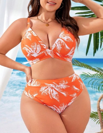 Costum de baie SHEIN CURVE, portocaliu