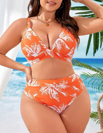 Costum de baie SHEIN CURVE, portocaliu