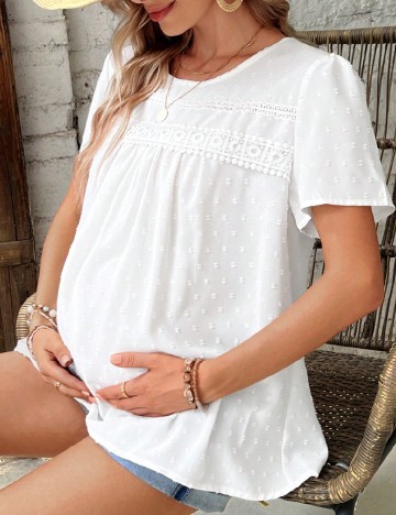 Bluza SHEIN Maternity, alb