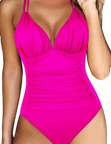 Costum de baie SHEIN, magenta Roz