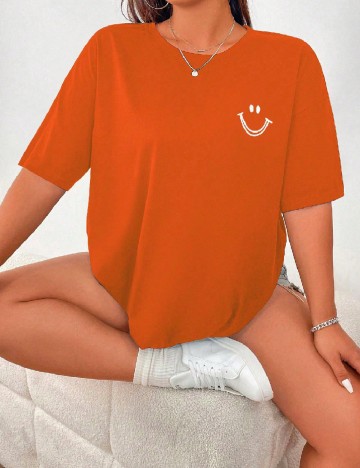 Tricou Oversize SHEIN CURVE, portocaliu