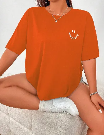 Tricou Oversize SHEIN CURVE, portocaliu