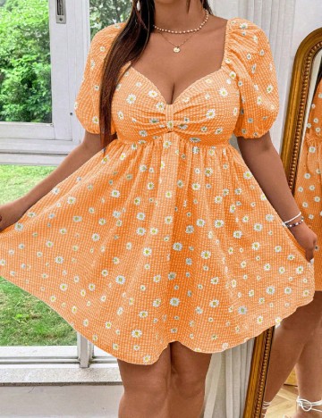 Rochie scurta SHEIN CURVE, portocaliu