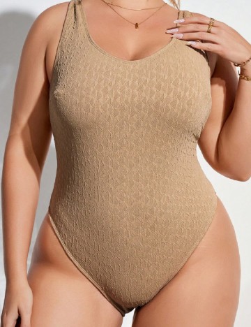 Costum de baie SHEIN CURVE, maro
