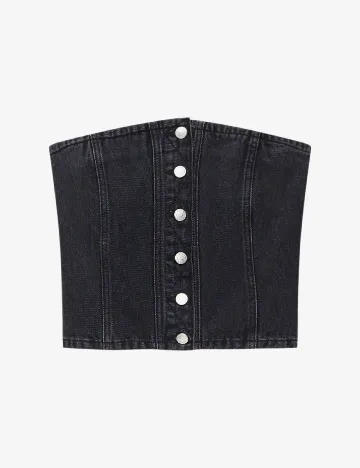 Top Pull&Bear, negru Negru