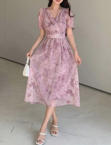 Rochie medie Dazy, roz