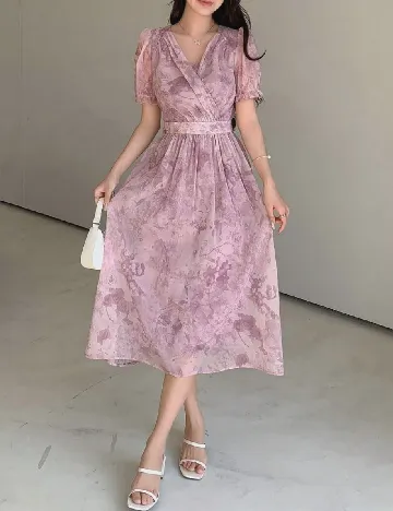 Rochie medie Dazy, roz