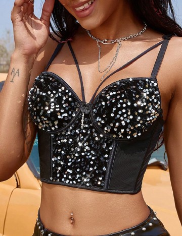 Top SHEIN, negru