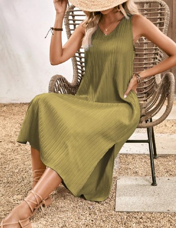 Rochie medie SHEIN, kaki